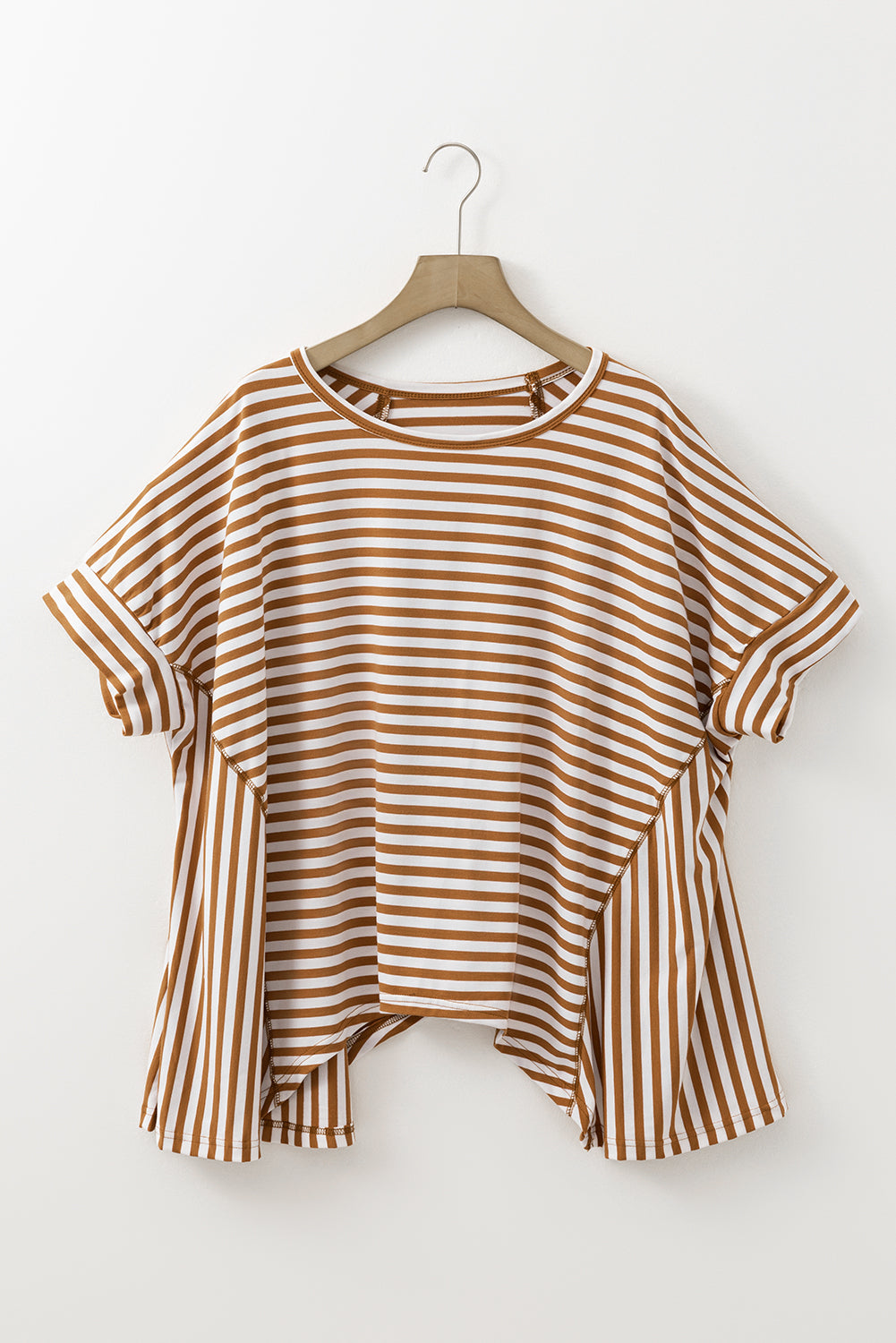 Threaded Pear Alia Stripe Batwing Sleeve Crewneck Oversized Top