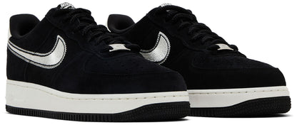 Nike Men's Air Force 1 '07 Lv8 'Black Sail Embroidered Swoosh' Sneakers