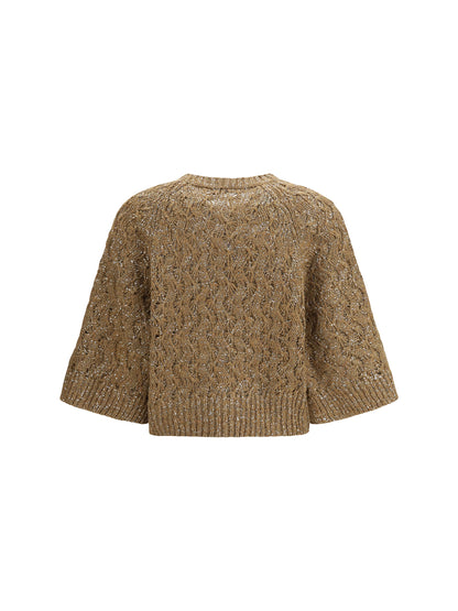 Open-Knit Sweater Sesame/Camel