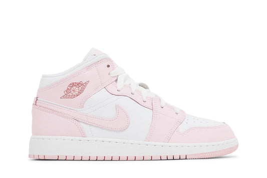 [dq8423-608] Grade School Air Jordan Retro 1 Mid 'pink Foam Fire Red'