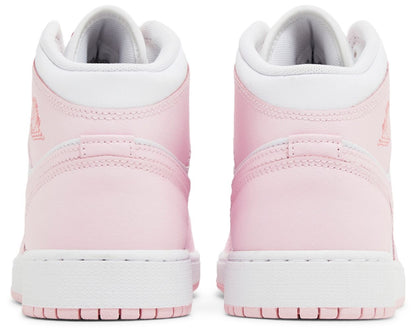 [dq8423-608] Grade School Air Jordan Retro 1 Mid 'pink Foam Fire Red'