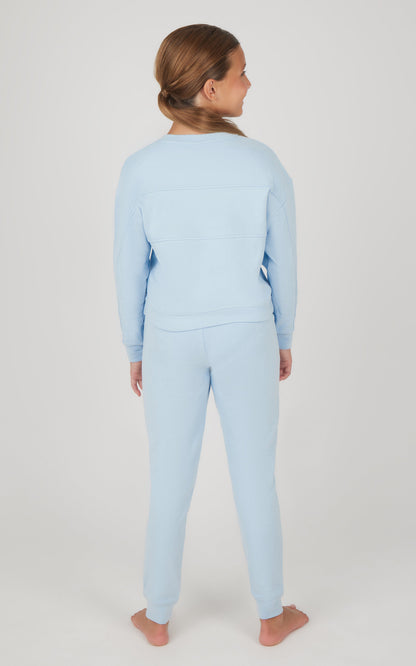 Girls 2 PC Melange Long Sleeve Top and Jogger Set