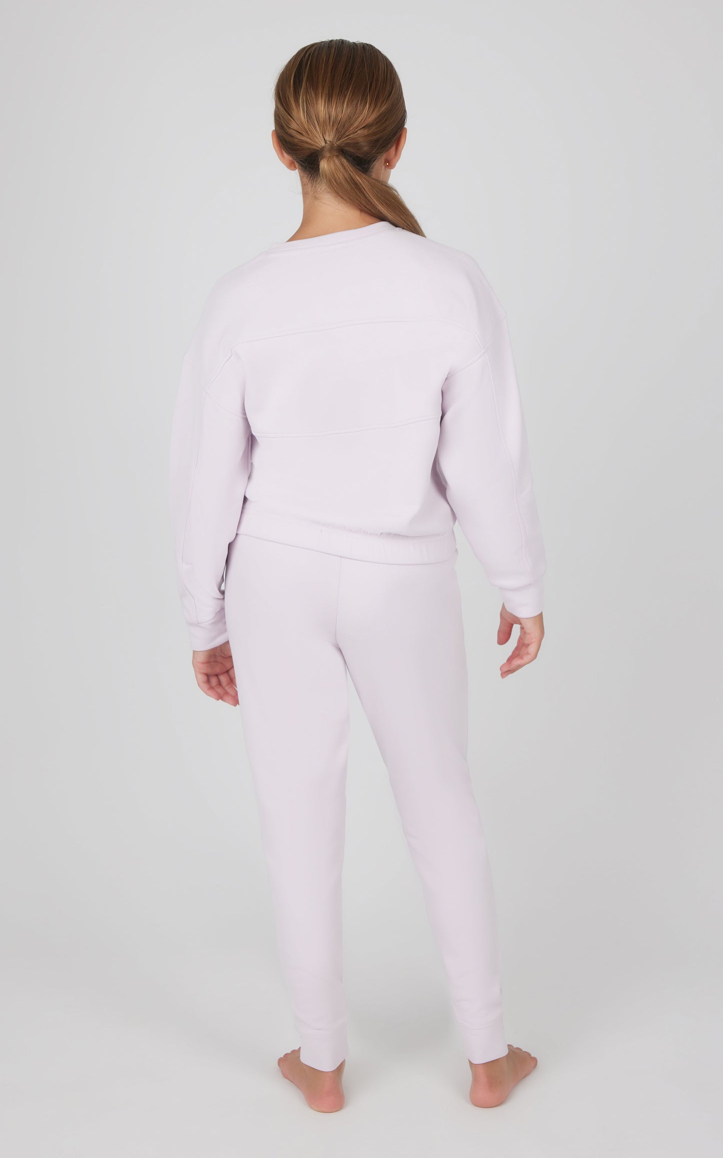 Girls 2 PC Melange Long Sleeve Top and Jogger Set