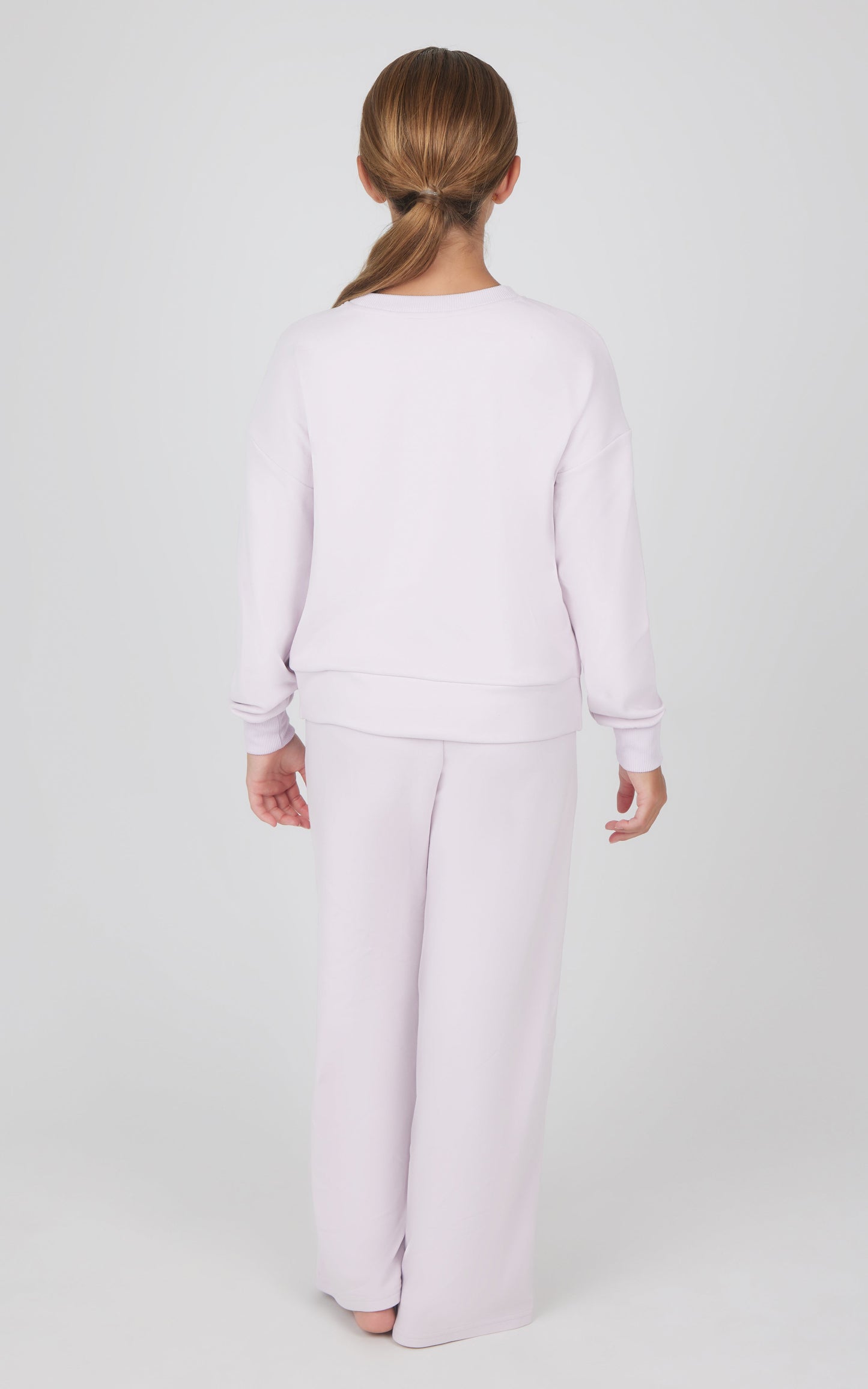 Girls 2 PC Melange Sweatshirt and Wide Leg Pant