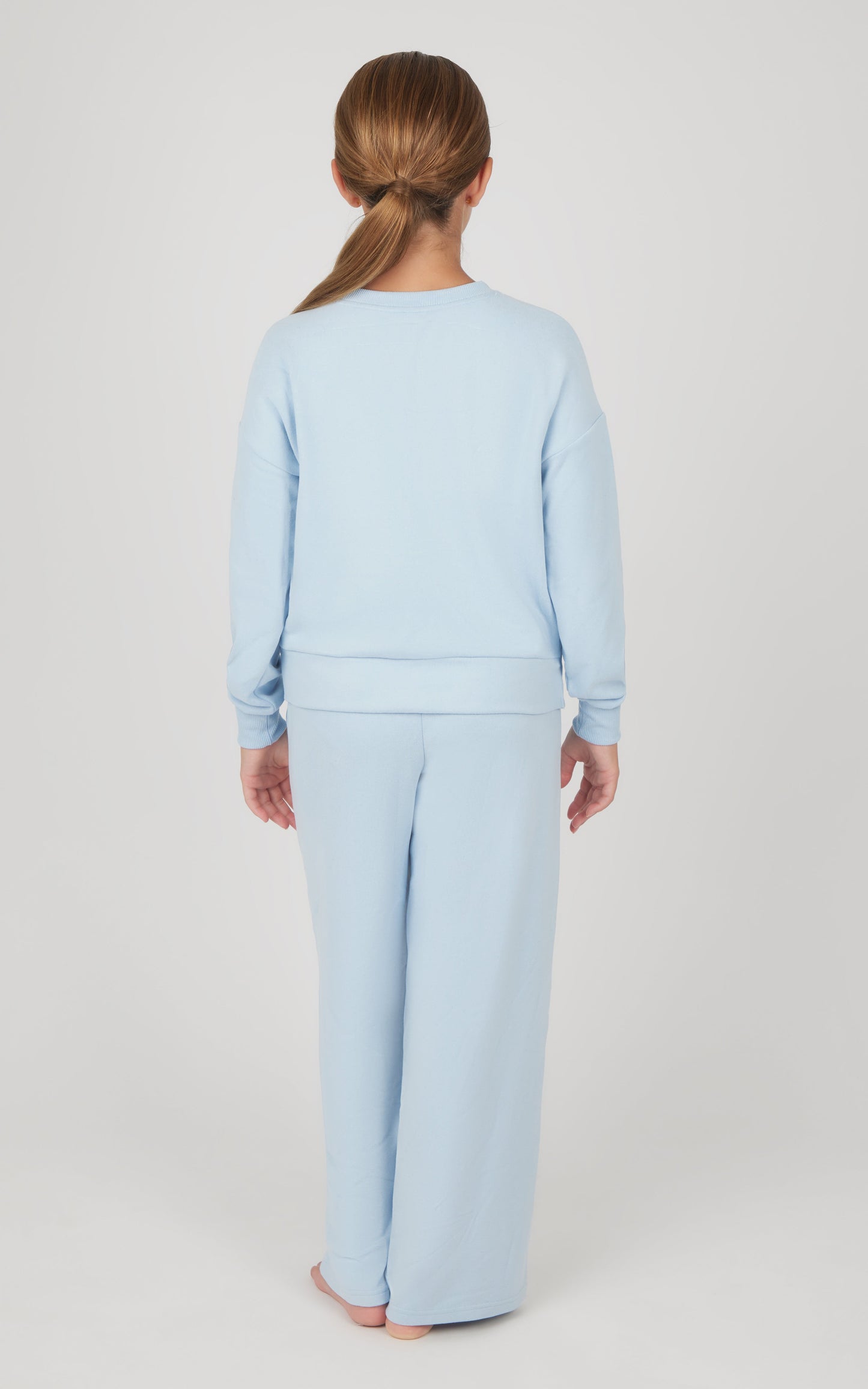 Girls 2 PC Melange Sweatshirt and Wide Leg Pant