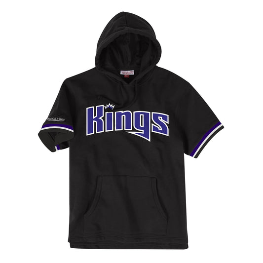 Men's Mitchell & Ness NBA French Terry Short Sleeve Hoodie Sacramento Kings