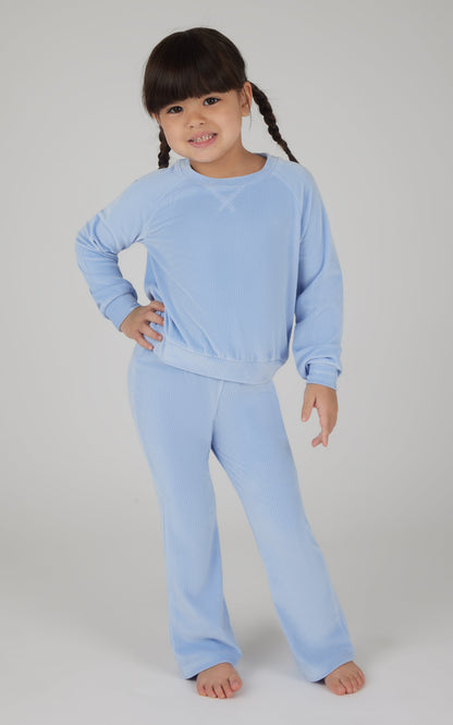 4-6X 2 PC Ribbed Velour Top and Flare Leg Pant