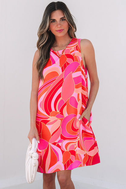 Threaded Pear Bridget Abstract Floral Mini Dress