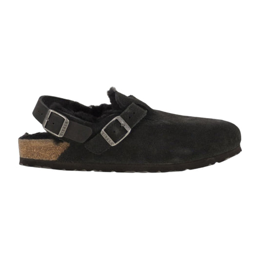 Birkenstock Tokio Inside Shearling Suede Leather Clogs Narrow