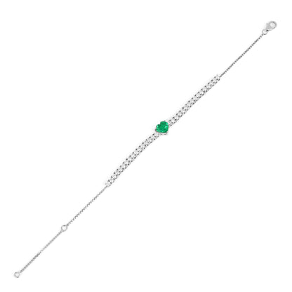 Colombian Created Emerald Heart Bracelet