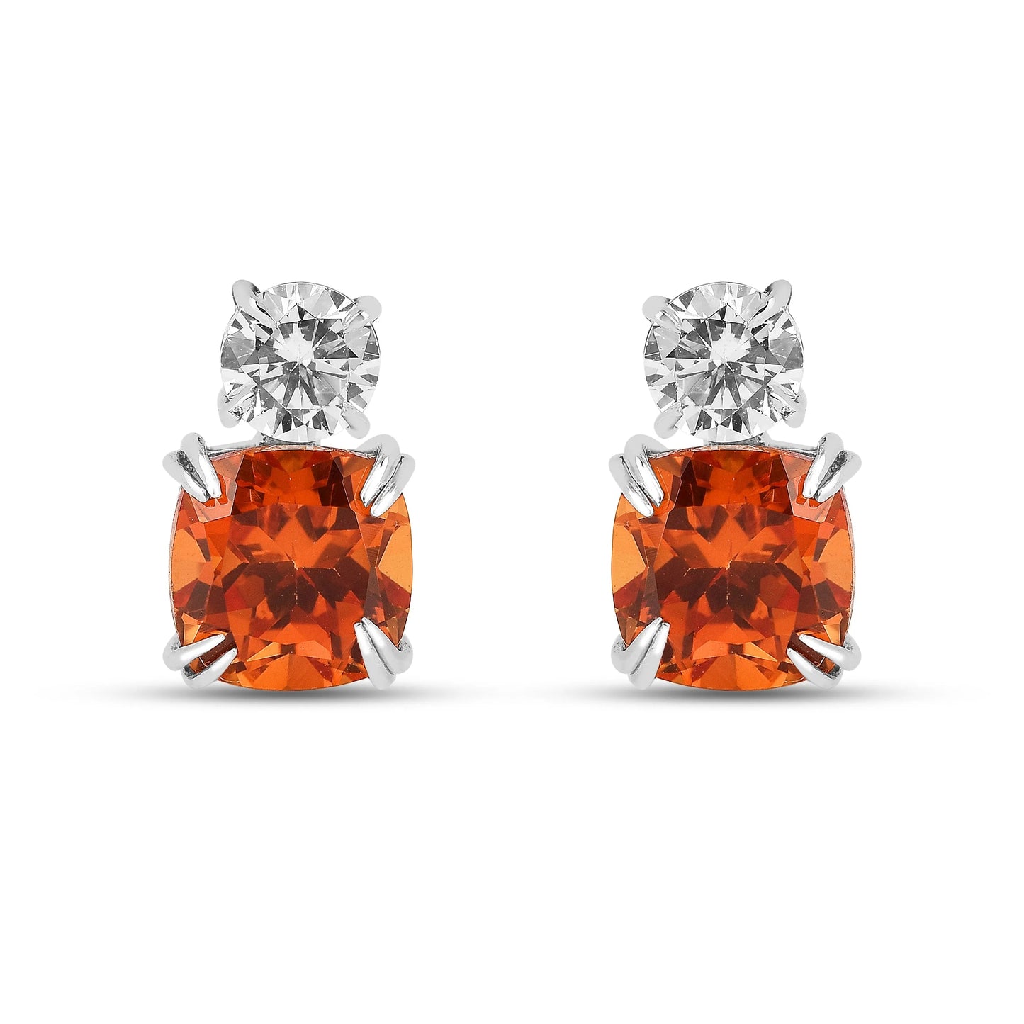 Peach Sapphire Stud Earrings