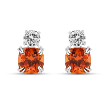 Peach Sapphire Stud Earrings