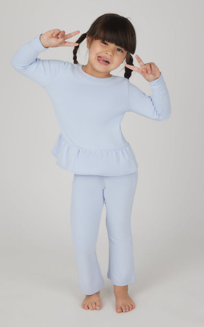 Toddler 2 PC Melange Pullover Top and Flare Leg Pant