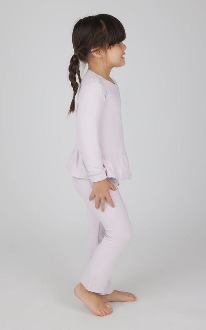 Toddler 2 PC Melange Pullover Top and Flare Leg Pant