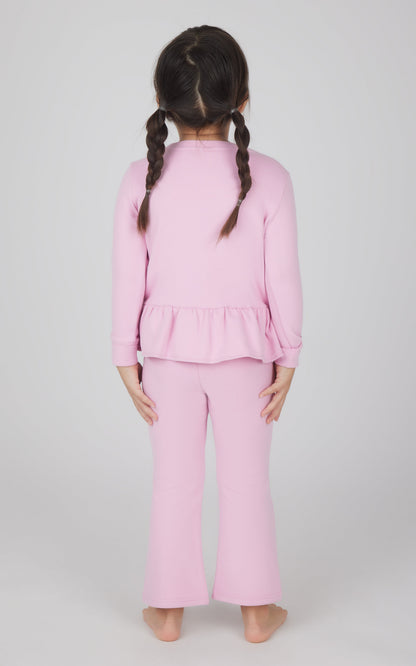 Toddler 2 PC Melange Pullover Top and Flare Leg Pant