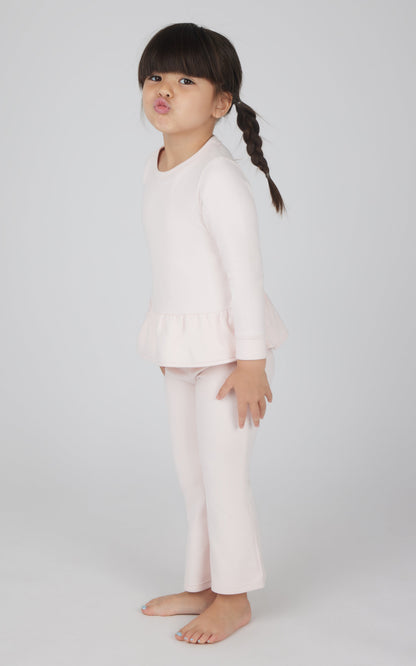 Toddler 2 PC Melange Pullover Top and Flare Leg Pant