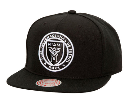 Mitchell & Ness Men's Mls Evergreen Black White Snapback Miami Cf Snapback Caps
