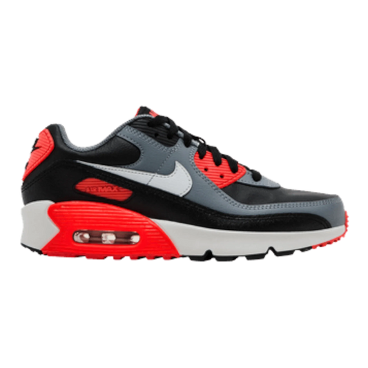 Nike Air Max 90 Big Kids' (GS) Sneakers — Black & Bright Crimson Low-Top