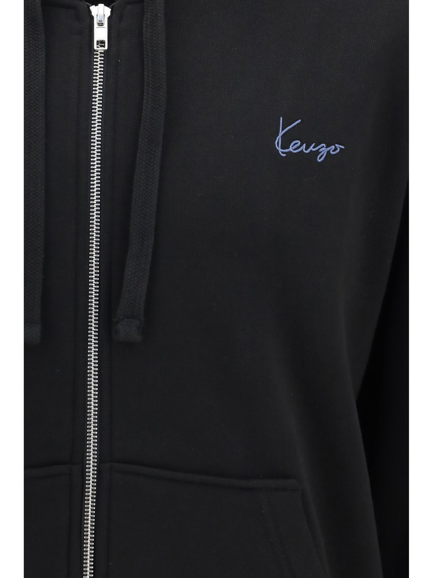 Hoodie Signature Cotton Zip Black