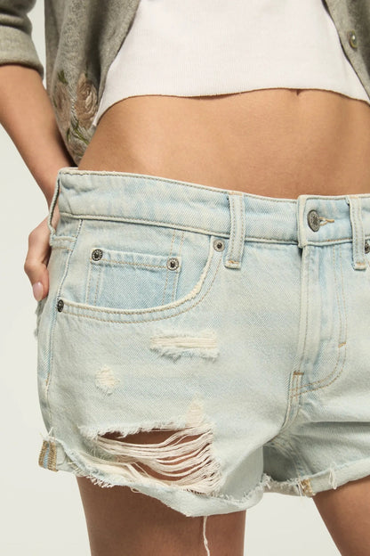 Lucky Brand Women's Mid Rise Festival Short - Trickle Down Wash