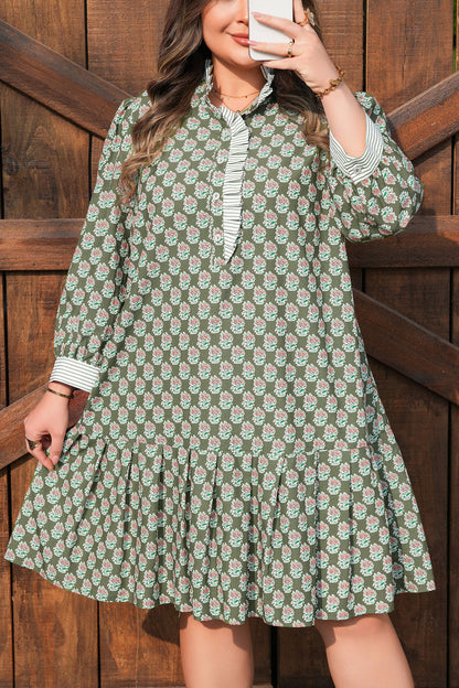 Threaded Pear Olivia 4 Sleeve Floral PLUS Dress