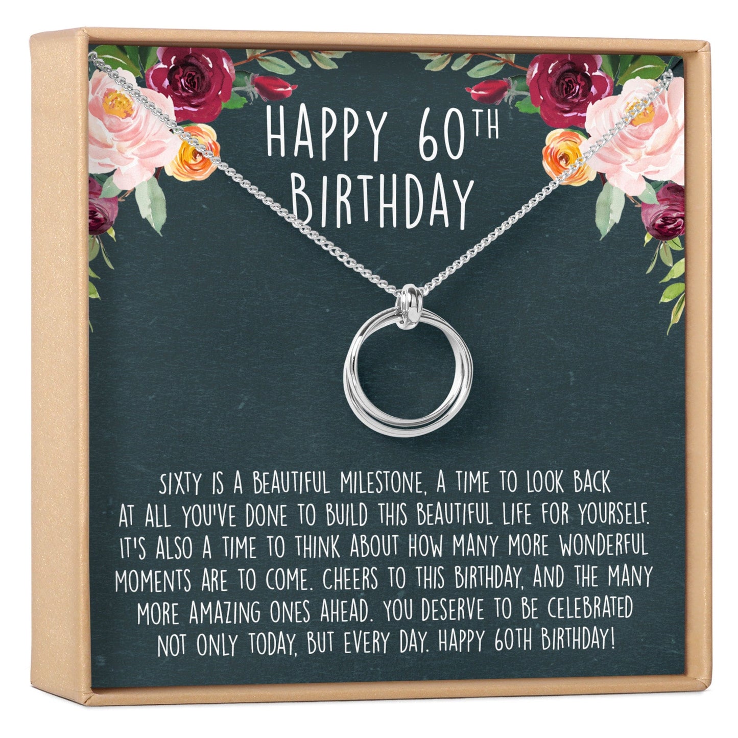 60th Birthday Necklace, Multiple Styles
