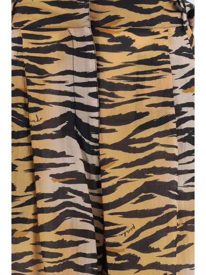 Trousers Barrel-Fit Animal-Print