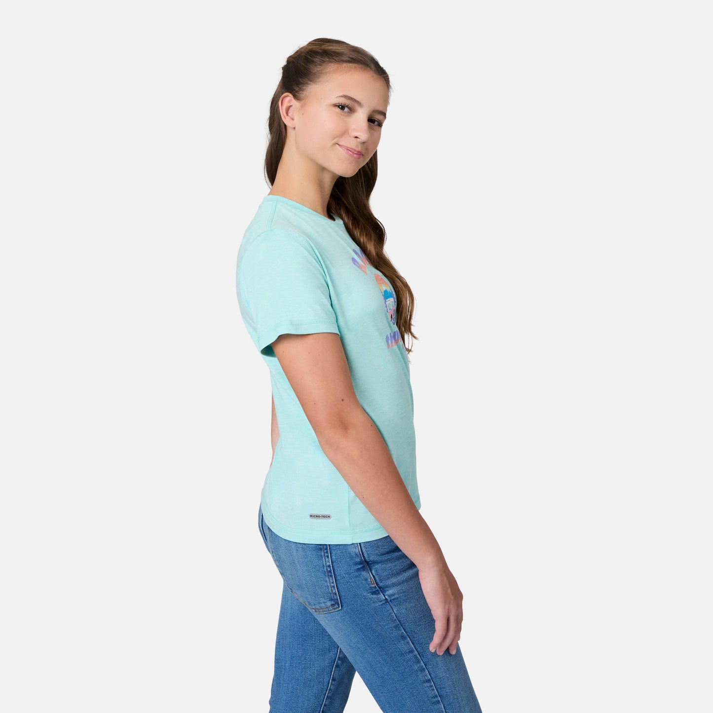 Girls' Microtech® Graphic Crew Neck Shirt