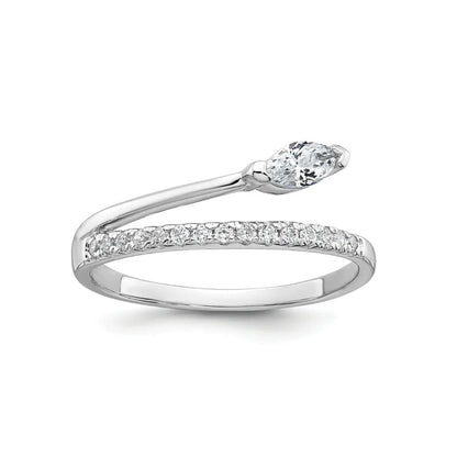 Fancy Cubic Zirconia Fashion Snake Pave Ring