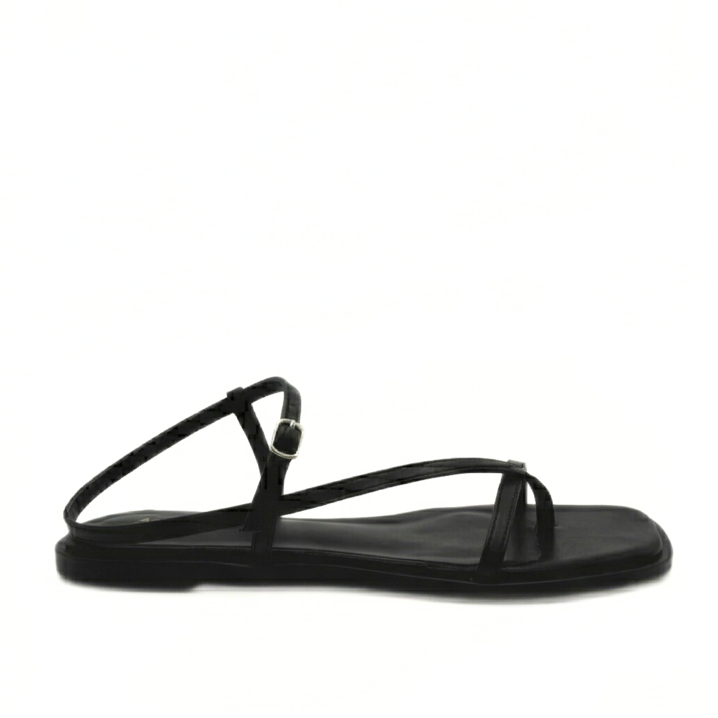 Maxy Asymmetric T-Strap Sandal - Black