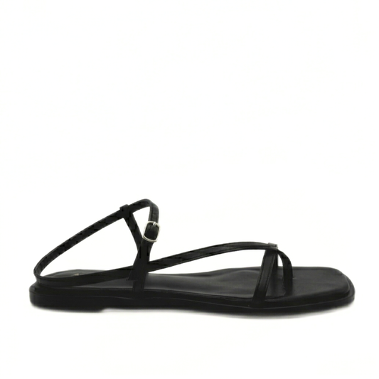 Maxy Asymmetric T-Strap Sandal - Black