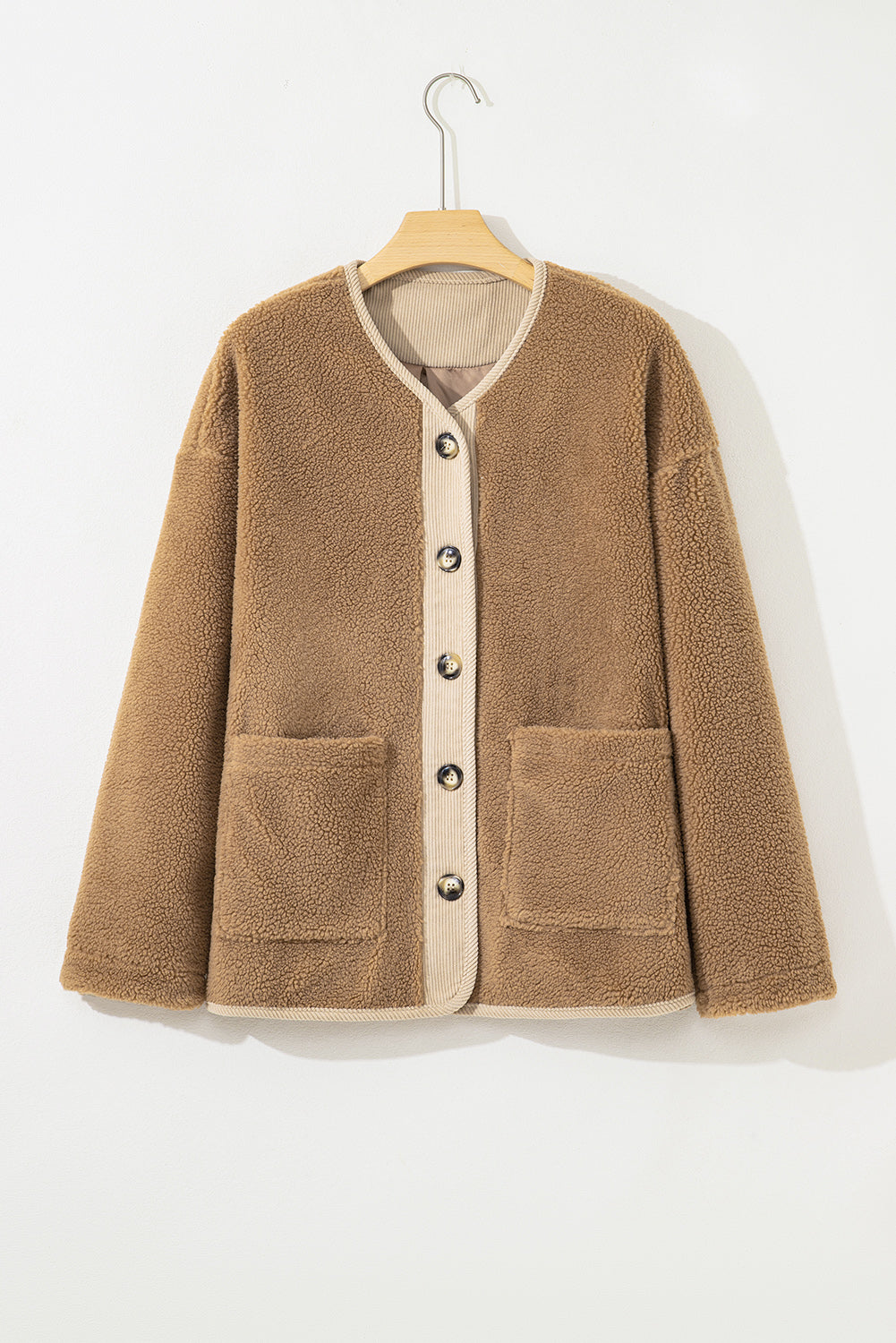 Threaded Pear Lilisha Corduroy Edge Patchwork Jacket
