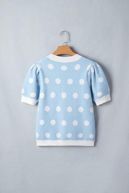 Threaded Pear Rivka Puff Short Sleeve Sweater