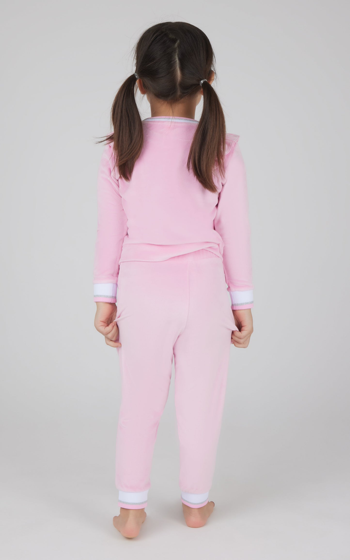 Toddler 2 PC Velour Ruffle Sweatshirt and Jogger