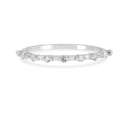 0.22 Ct Round White Lab  Diamond Sterling Silver Half Eternity Ring