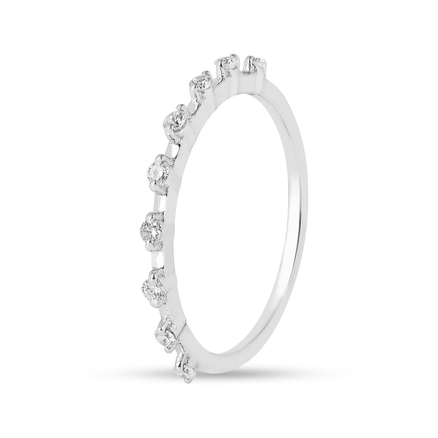0.22 Ct Round White Lab  Diamond Sterling Silver Half Eternity Ring