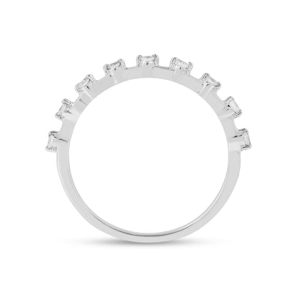 0.22 Ct Round White Lab  Diamond Sterling Silver Half Eternity Ring
