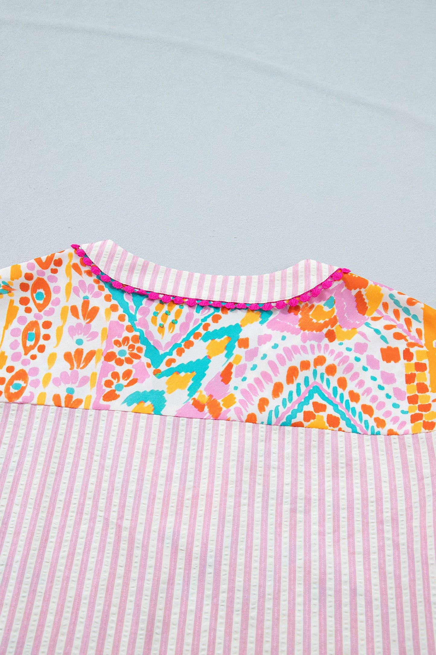 Threaded Pear Giovanna Tiered Short Sleeve Blouse