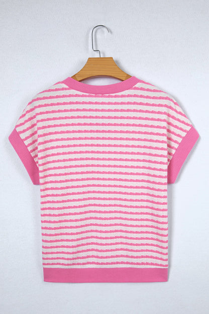 Threaded Pear Georgia Trim Short Sleeve Top