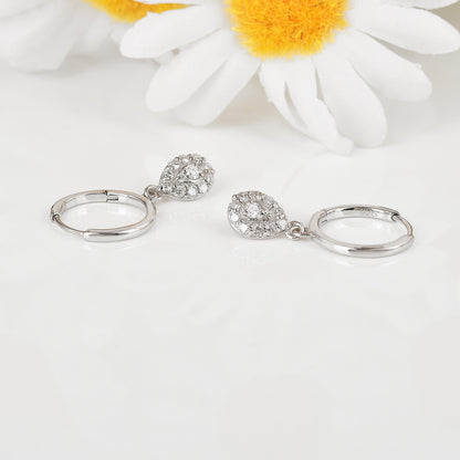 Lab Diamond TearDrop Hoop Earrings