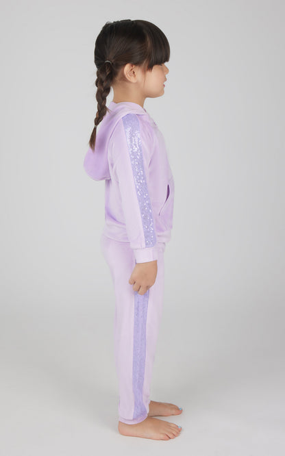 Toddler Girls 2 PC Velour Hoodie Jacket and Jogger