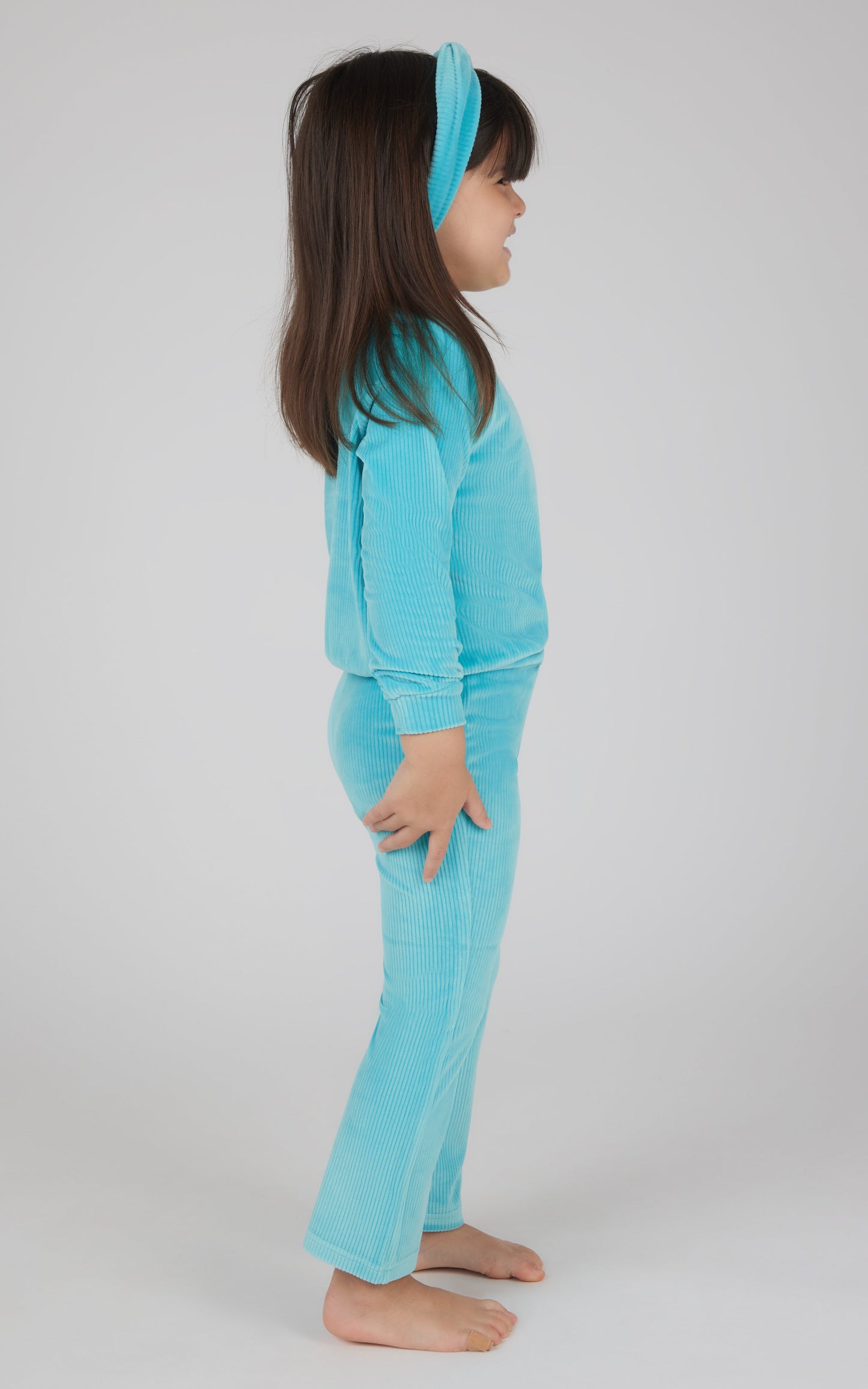 Toddler 3 PC Ribbed Top + Flared Leg Pant + Headband Set