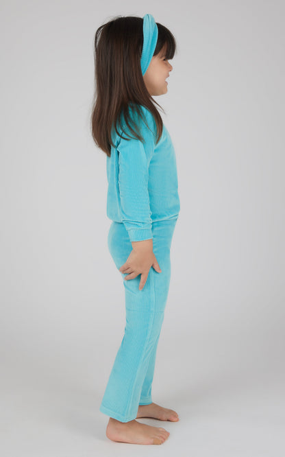 Toddler 3 PC Ribbed Top + Flared Leg Pant + Headband Set