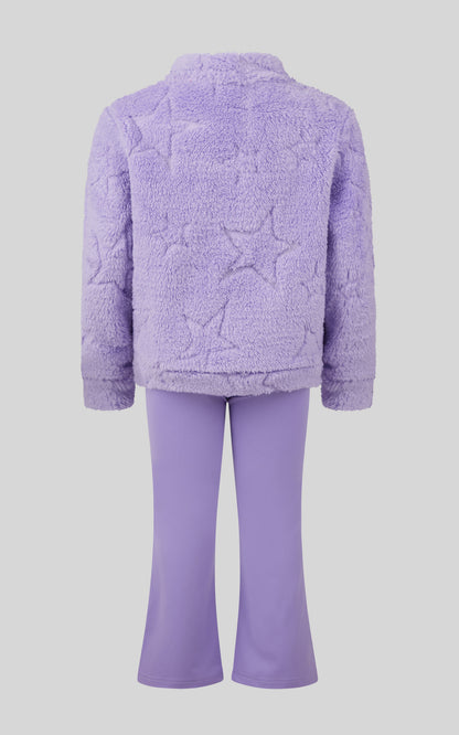 Toddler Girls 2 PC Jacquard Bomber Jacket and Flare Leg Pant