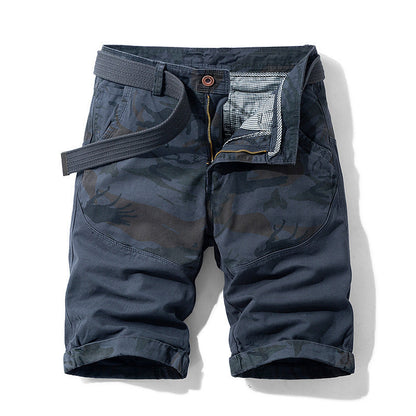 Men Red Summer Thin Print Striped Cargo Shorts