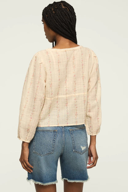 Lucky Brand Women's Festival Cutwork Flyaway Blouse