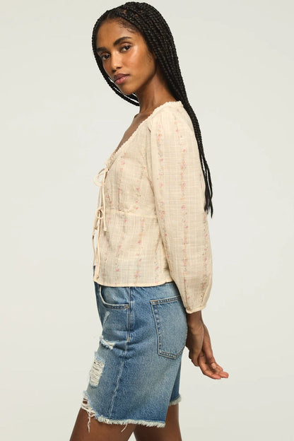 Lucky Brand Women's Festival Cutwork Flyaway Blouse