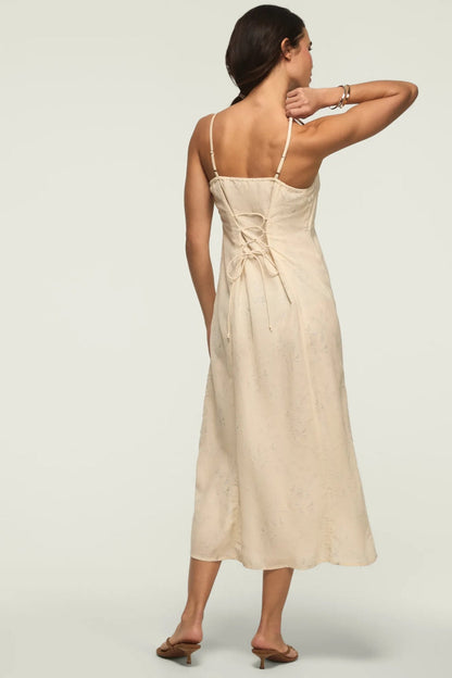 Lucky Brand Women's Festival Lace Trimmed Slip Dress - Cream Multi