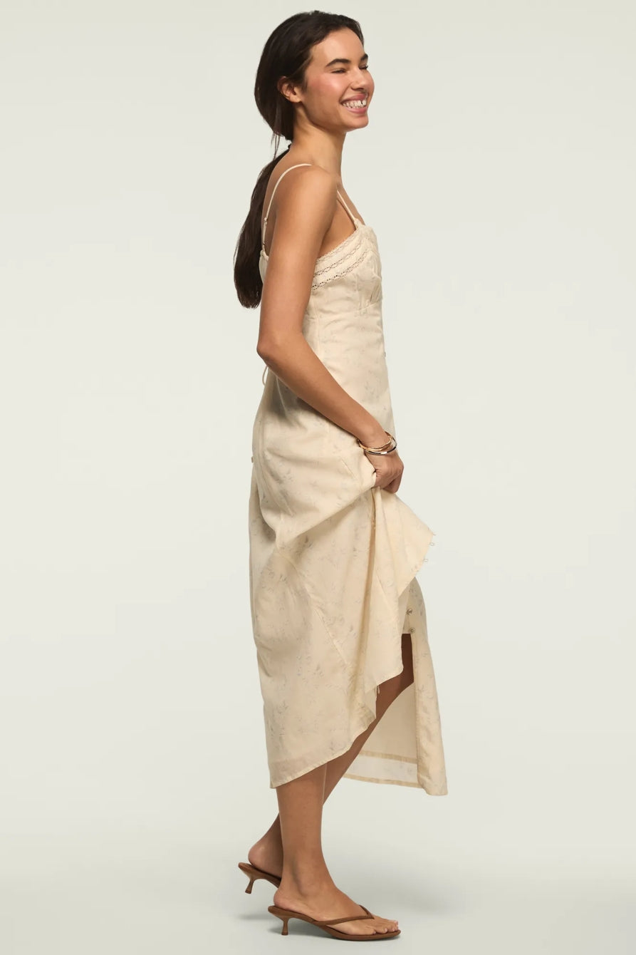 Lucky Brand Women's Festival Lace Trimmed Slip Dress - Cream Multi