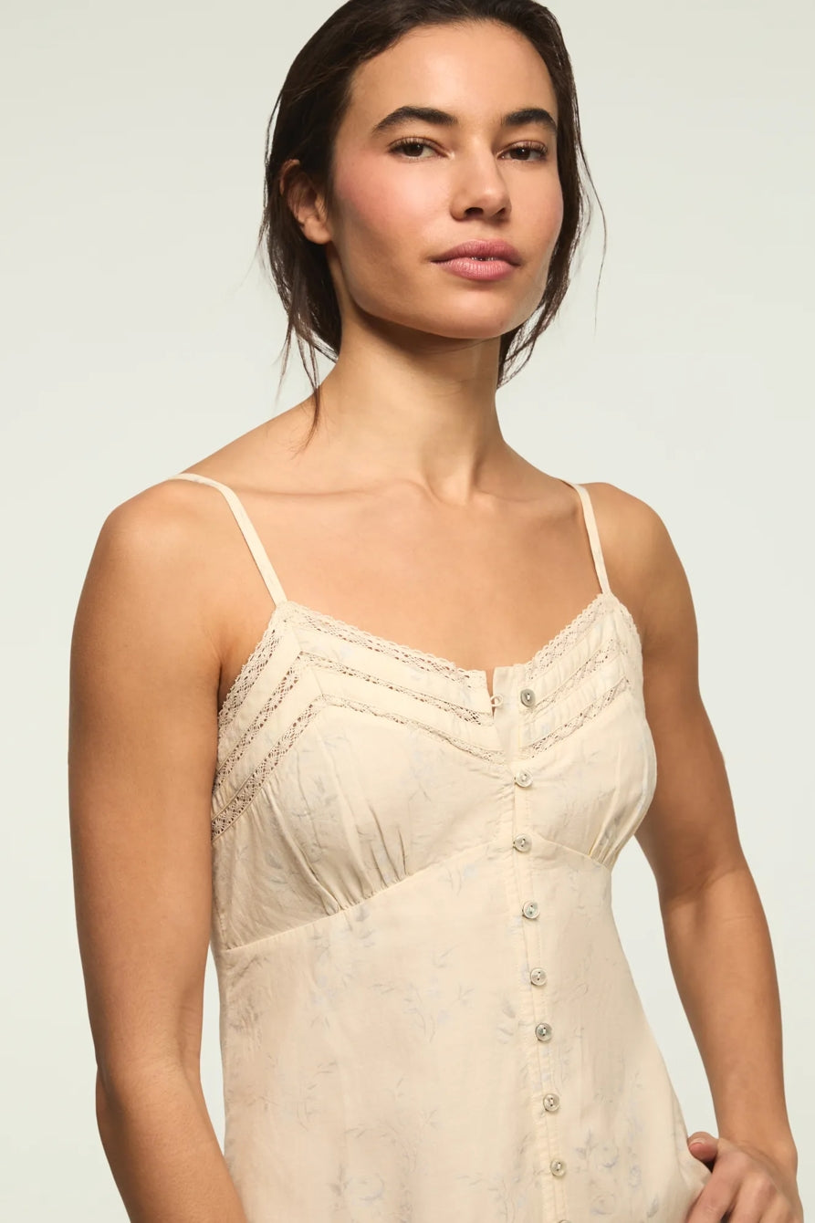 Lucky Brand Women's Festival Lace Trimmed Slip Dress - Cream Multi